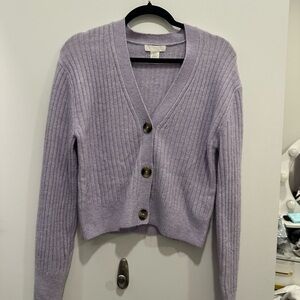 H&M Lilac Ribbed Cardigan